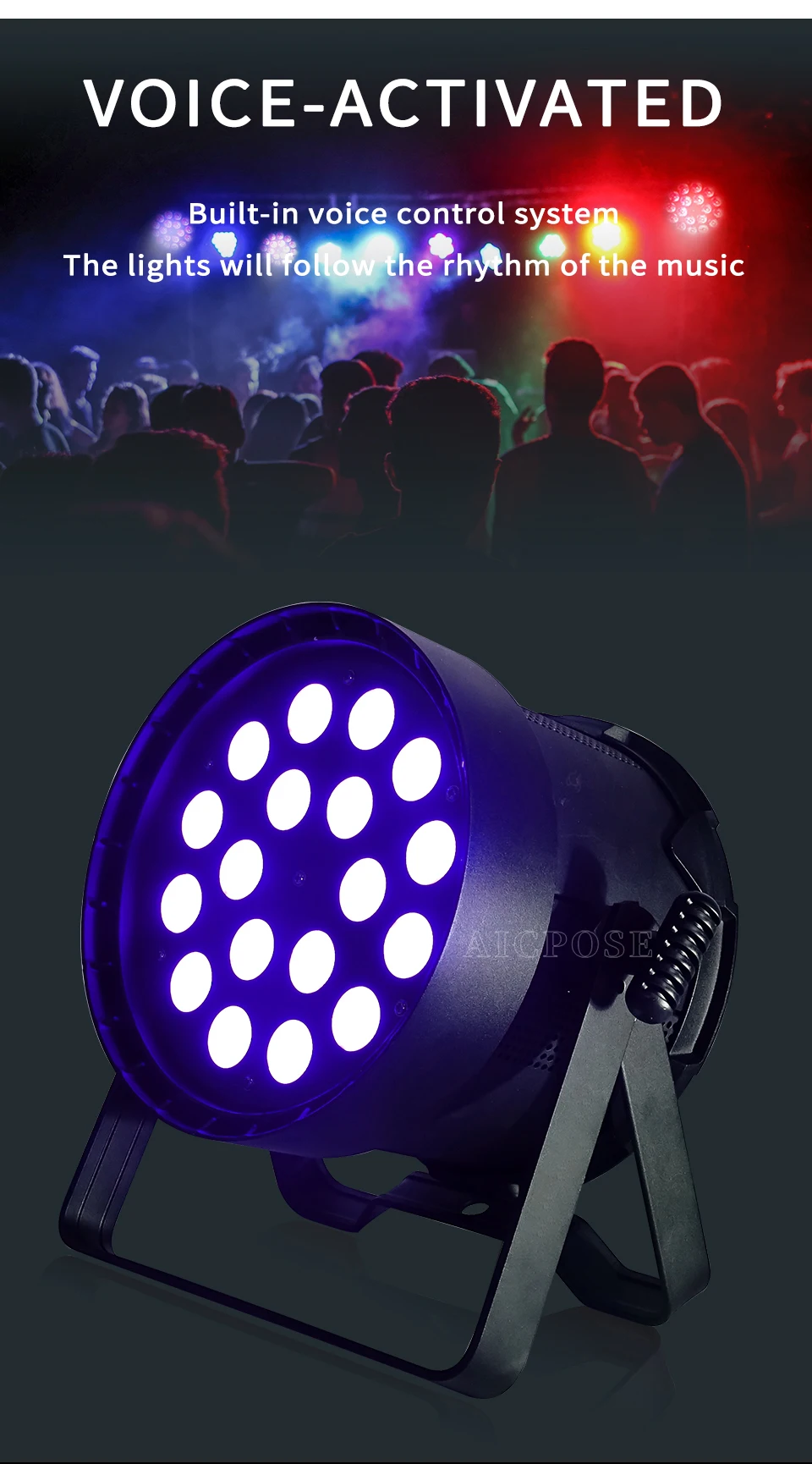 18x20W RGBW 4 in 1 LED Par Licht Einzelnes 20W Hochleistungs-Aluminium-Bühnenlicht DMX-gesteuertes Club Hotel DJ Disco-Licht – Detail 3
