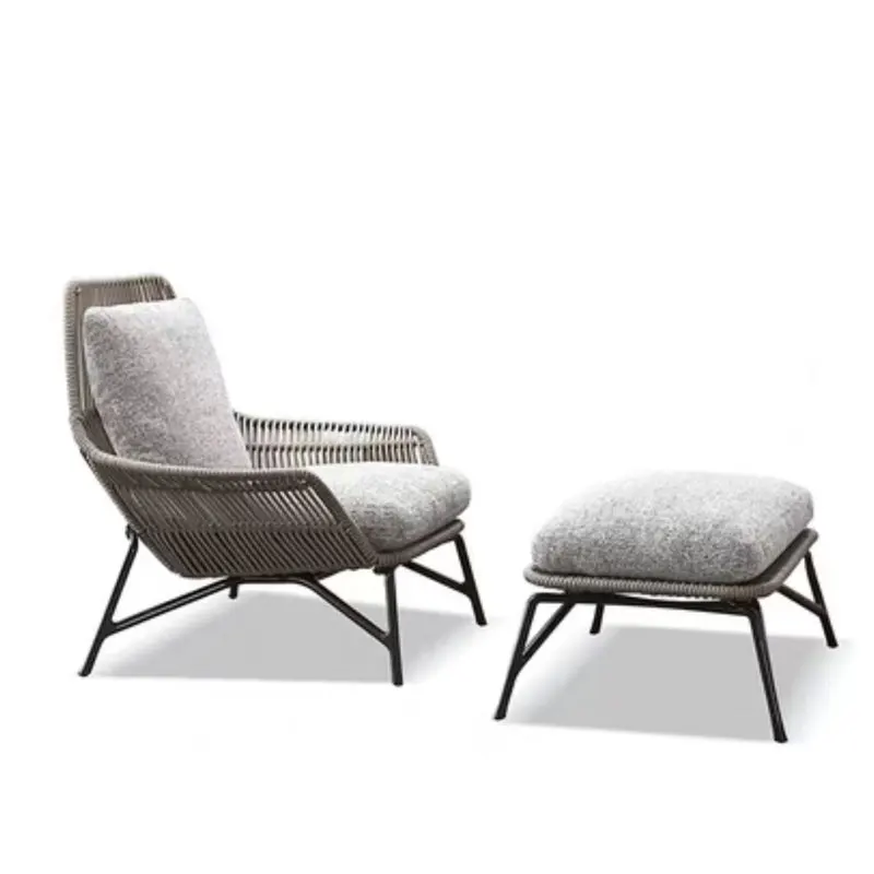 

Уличный стул из ротанга, открытый двор, балкон, сад, плетеная веревка, кресло для отдыха, скандинавский уличный одиночный диван, кресло для отдыха