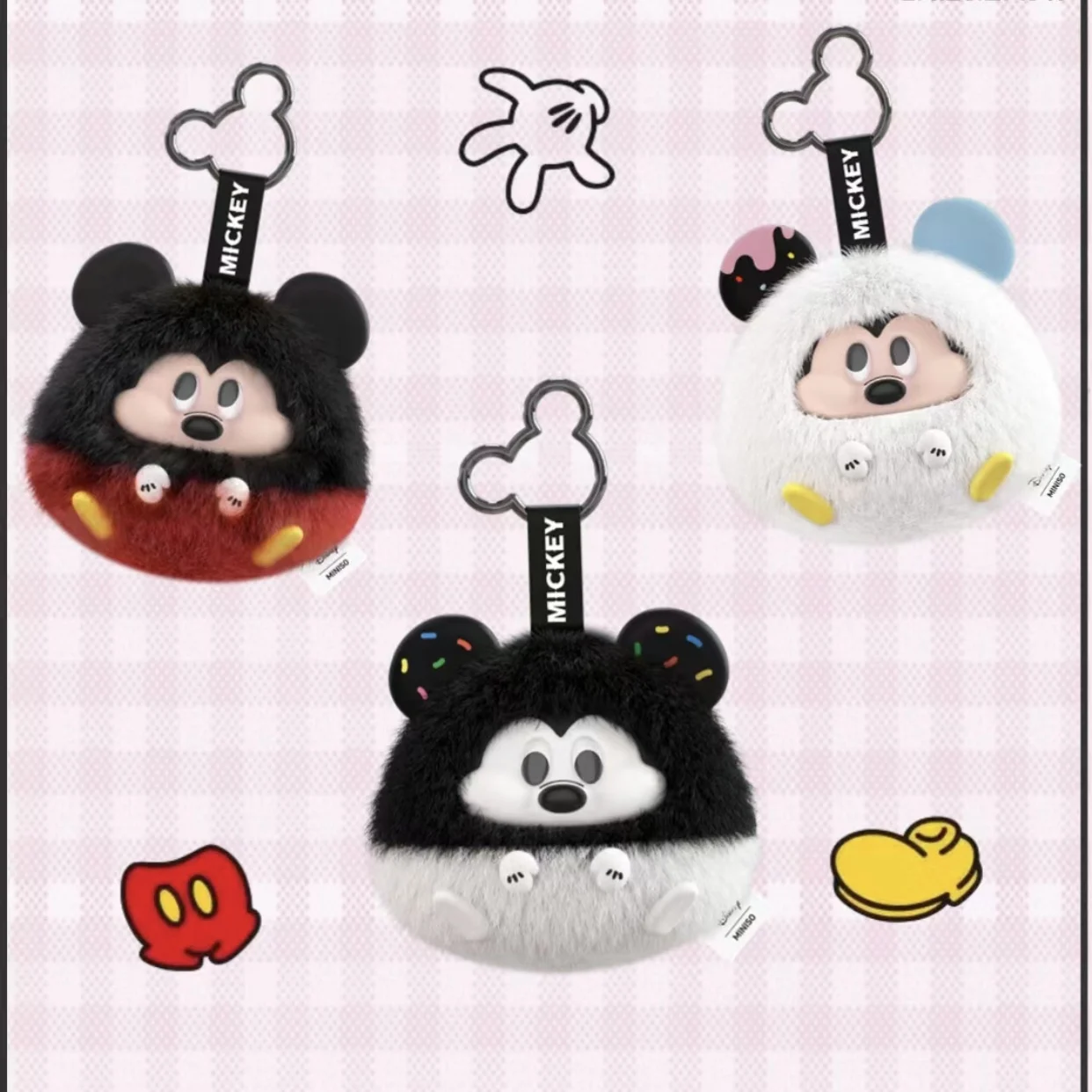 قلادة ديزني ميكي فن كراش سيريز الأعمى الأساسية، لعبة قطيفة، زينة حقيبة الظهر، سلسلة مفاتيح، هدية عيد ميلاد