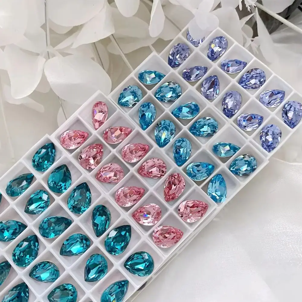 Multi-colors 4320 4×6mm Nail Art Decorations Strass Dorp Shape Fancy  Popular Crystal Rhinestones Nail Supplies for Profession