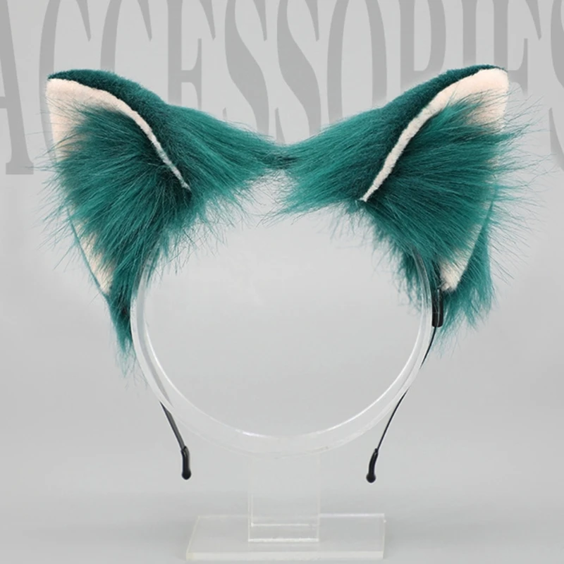 สาวคอสเพลย์ Plush Furry หู Headwear อะนิเมะ Cosplays Headband น่ารักเครื่องประดับผมสำหรับการ์ตูนสาว M6CD