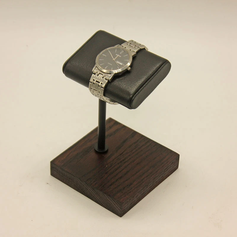 

Wood And PU Leather Watch Holder Stand Fashion Watch Display Jewelry Gift For Christmas Anniversary Birthday