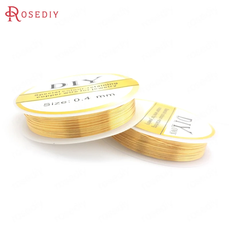 2 Rolls thickness 0.2MM~1MM 24K Gold Color Copper Make Shape Metal Wire Jewelry Making Supplies Diy Findings Accessories