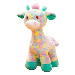 30cm Soft Rainbow Giraffe Plush Toy Color Fawn Animals Doll Baby Kids Christmas Birthday Gift Home Decoration