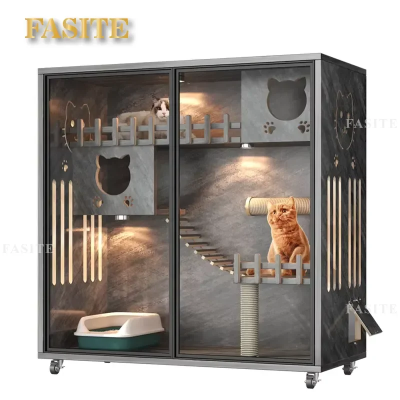 For Cat Wooden Foldable House Luxury Modern Multifunctional Indoor Pet Home Durable Eco-friendly Furniture