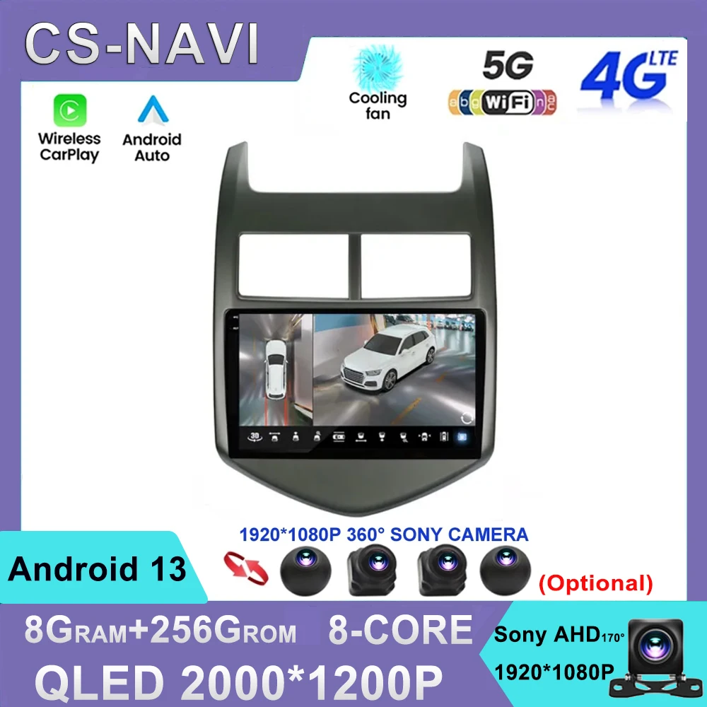 

Android 13 For Chevrolet Aveo 2 Sonic T300 2011-2015 Car Radio Multimedia Player Navigation GPS 2 Din Autoradio CarPlay Navi DSP