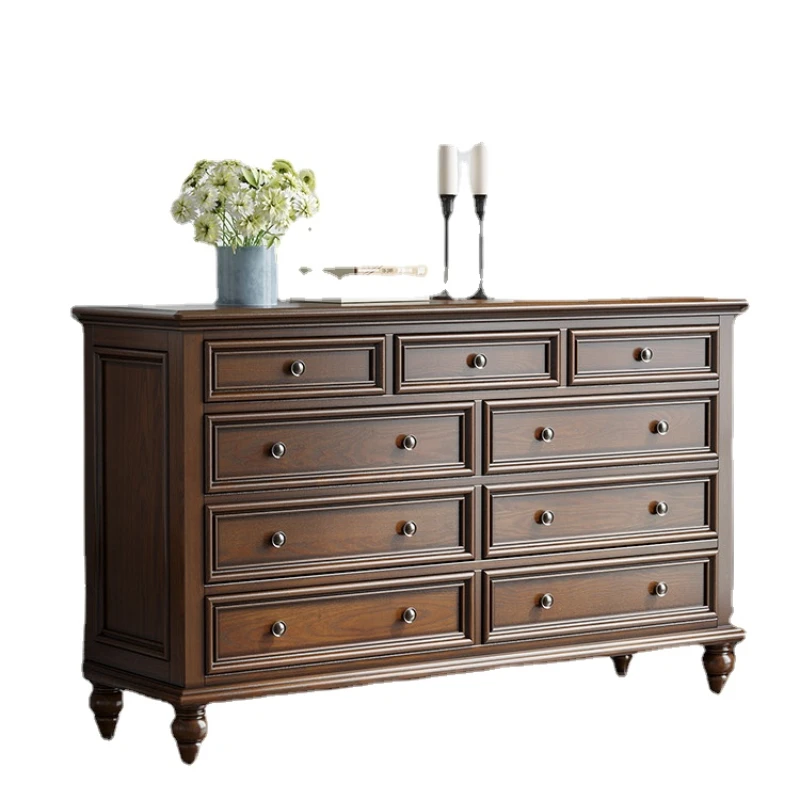 

Комод HXL в американском стиле из массива дерева с ящиками, шкаф для хранения, шкаф для хранения, шкаф с 9 ящиками