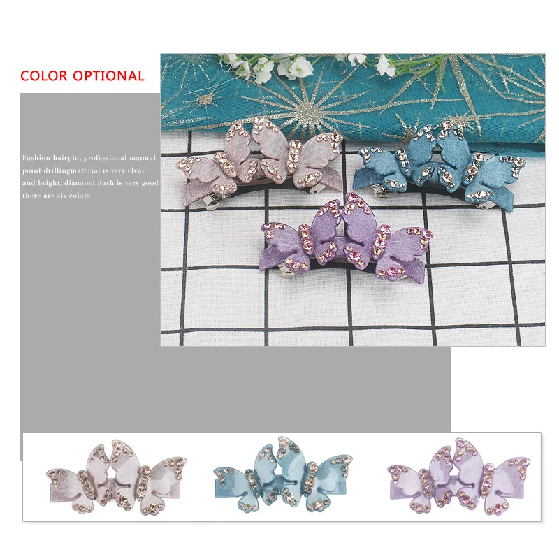 Butterfly Hair Clip Barrettes for Women Girls Trendy Hair Accessory Ornament Jewelry, Ponytail Holder for Business Travel
