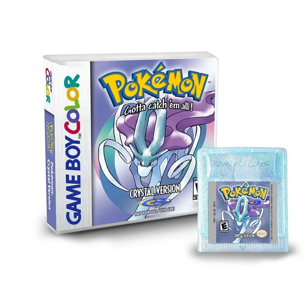 Mehrsprachige Version Pokémon-Karten Serie Crystal Gold Blau Grün Rot Silber Gelb Batteriebetriebene Boxed-Spielkassette für GBC – Detail 6