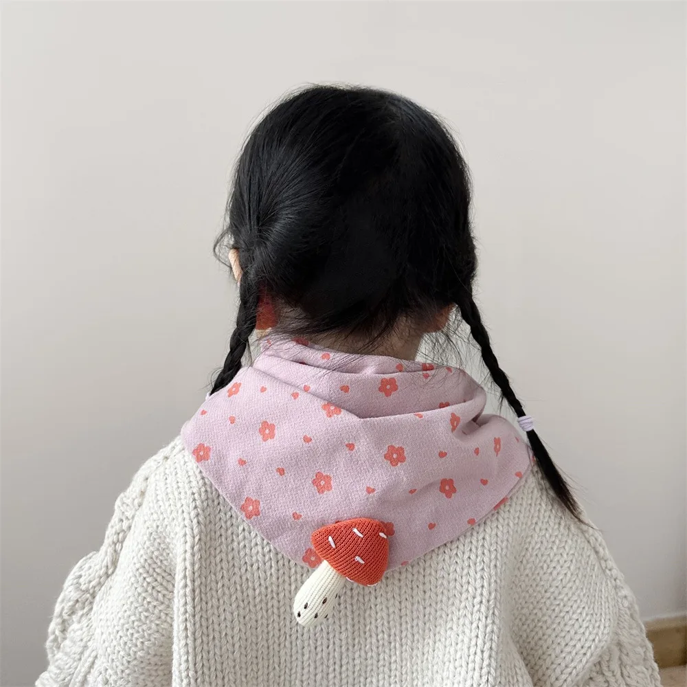 Children's Warm Scarf Baby Triangle Scarf Baby New Autumn And Winter Neck Cover Girl Windproof Boy Neck 24W013