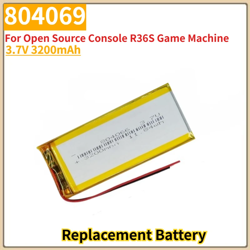 804069 High Quality Battery 3.7V 3200mAh for Open Source Console R36S Game Machine Brand New Replacement Battery