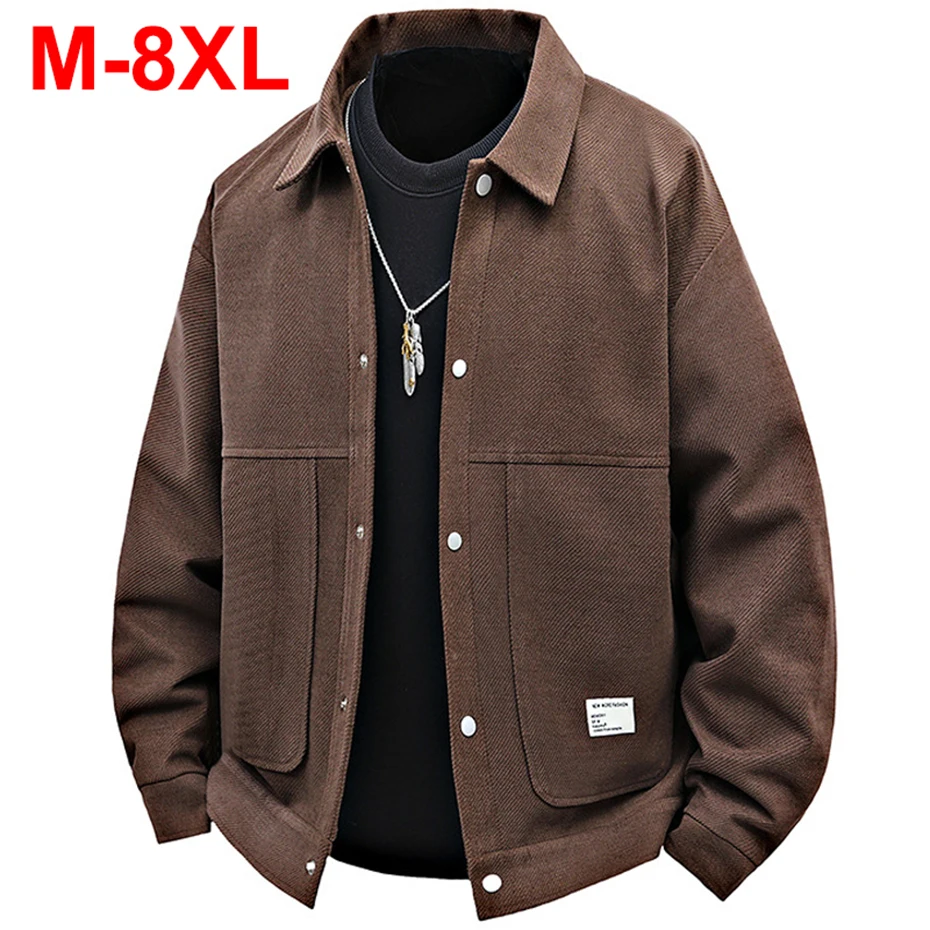 

8XL Plus Size Men Jackets Spring Autumn Vintage Loose Jackets Man Big Size 7XL Jackets Outwear