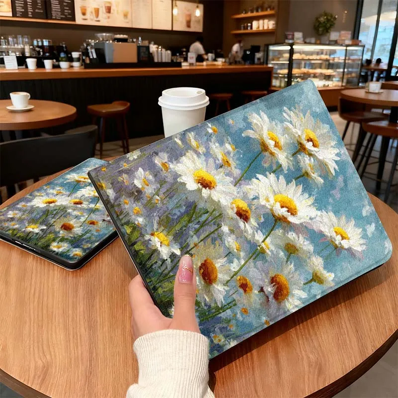 

White Daisy Blue Sky Art For Lenovo Pad Tab Legion Xiaoxin Y900 Y700 K10 M10 P11 3rd Pro GT Plus Gen Cover Tablet Case