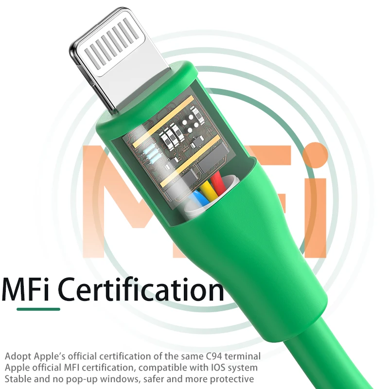 MFi Certified 2.4A kabel USB do błyskawicznego szybkiego ładowania dla iPhone 6-14 Series dla ipada kabel do przesyłania danych akcesoria do