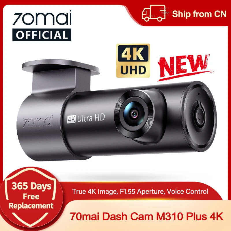 【New】70mai Dash Cam M310 Plus 4K 2160P WDR 360° Rotatable Lens Super Night Vision 24H Parking Survr70mai M310 Plus 4K
