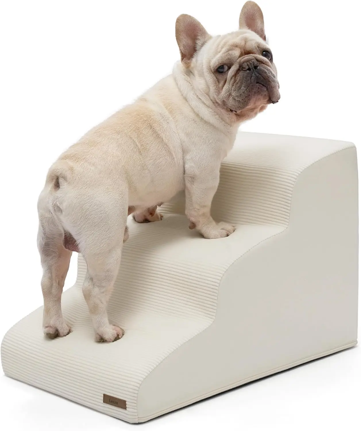 

Pet Stairs for Small Dogs and Cats, 3-Step Ramp with CertiPUR-US Foam and Non-Slip Bottom