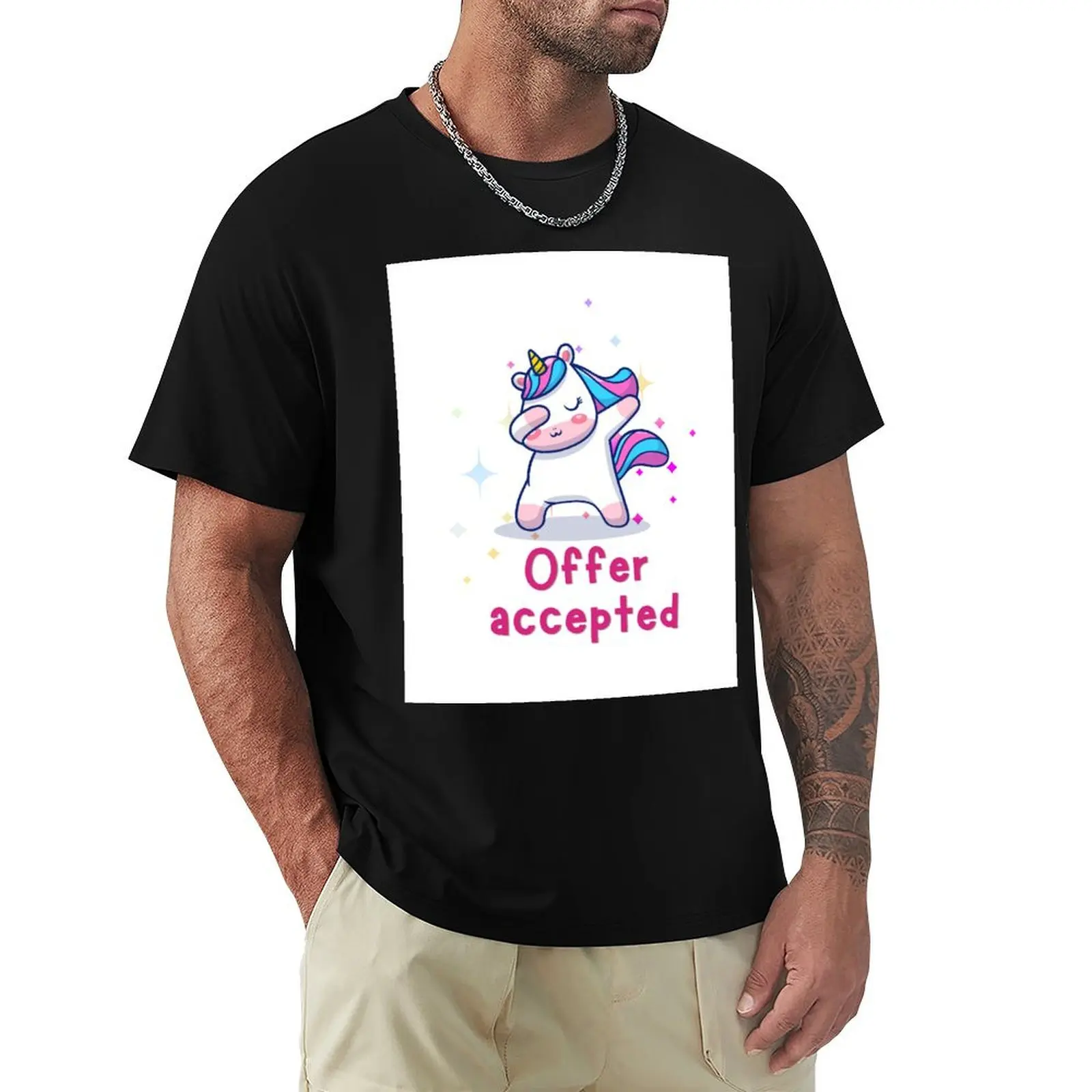 Offer accepted T-Shirt Basic Simple Casual Short Sleeve Tee