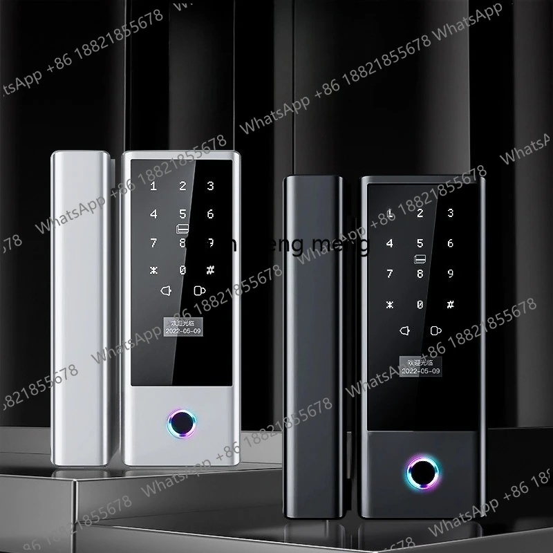 Glass door smart lock supports fingerprint password card key glass door lock for office