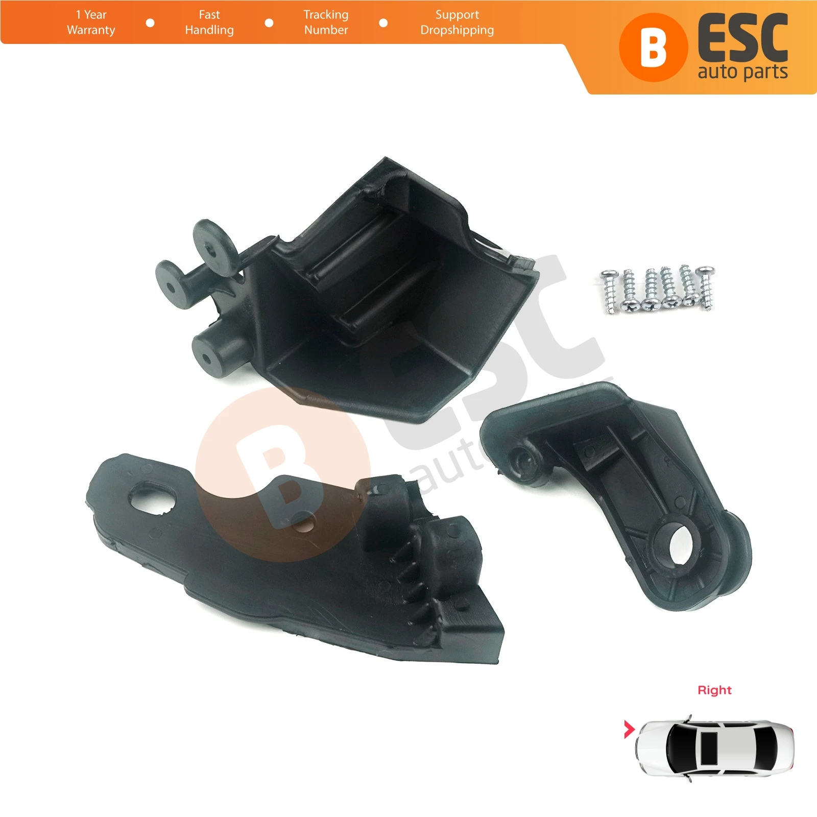 EHL551 Car Headlight Housing Repair Mount Holder Bracket Tab Clips Right for Fiat Doblo MK2 263 Facelift 2015-2022 51974243