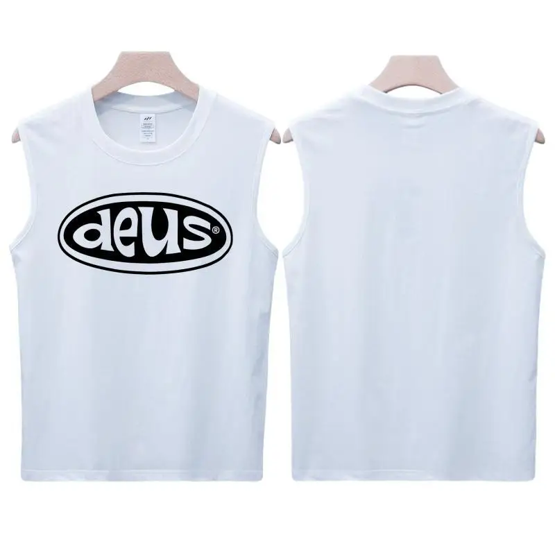 2024 DEUS EX MACHINA Summer Quick Dry Gym Tank Top Mens Bodybuilding Vest Mesh Fitness Sleeveless TShirt Muscle Workout Clothing