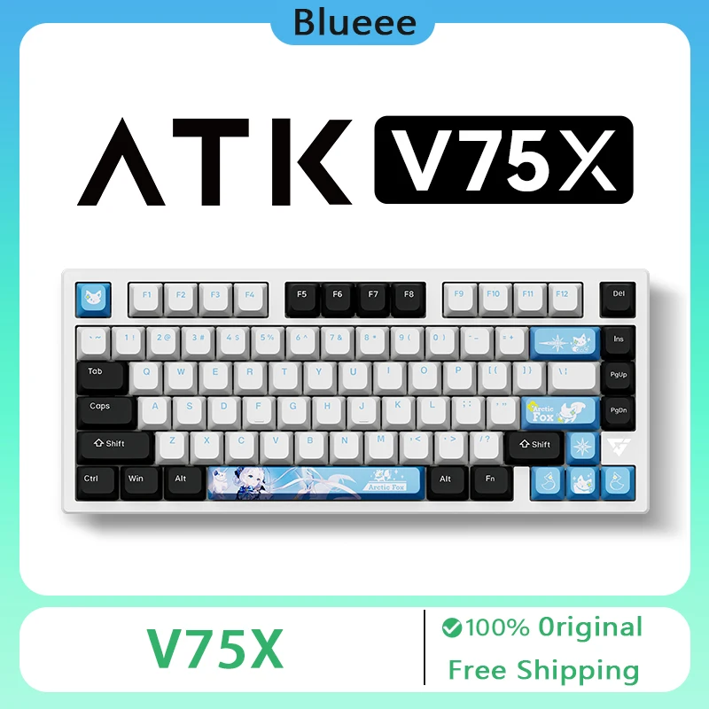 

Беспроводная механическая клавиатура ATK VXE V75X, 2,4 ГГц, Bluetooth, 3 режима, RGB, технология горячей замены, прокладка, 80 клавиш, 75% раскладка, игровая клавиатура для киберспорта