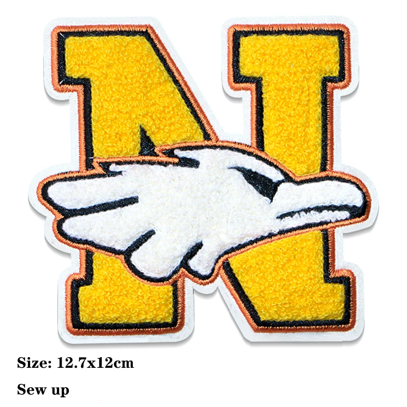 Eagle Musical Note Letter OK M R Chenille Icon Towel Embroidered Applique Patches For Clothes DIY Iron on Badges on the Backpack