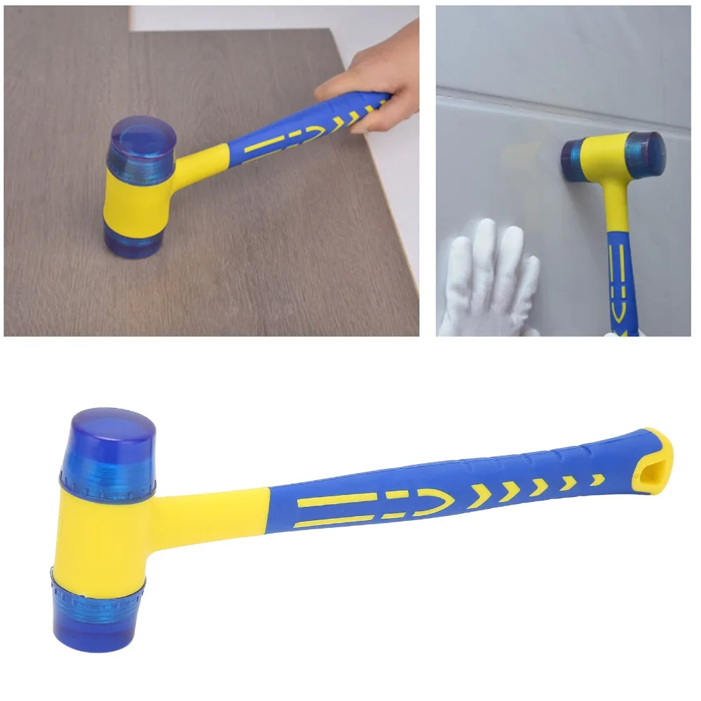 Multi-Purpose Rubber Mounted Hammer Anti-Slip Shockproof Double-Sided Mallet Small Hammer Flooring Installation