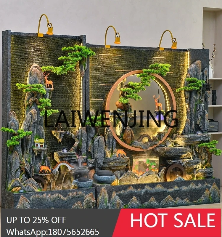 Courtyard Artificial Mountain and Fountain Courtyard Villa Outdoor Subareas Screens Fortune Fish Pond Landscape