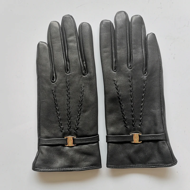 GOURS Genuine Leather Gloves for Women Winter Keep Warm Black Real Goatskin Leather Gloves Super Discount Clearance Sale KCL