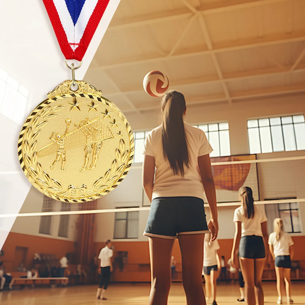 

Медаль для волейбола 6,5 см, награда для спортивных соревнований с лентой на шею, металлические медали победителя для соревнований, вечеринок, гонок