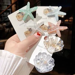 1PC Girls Cute Cartoon Sweet Hair Clip Starfish Shell Cute Cartoon Hair Bands Lovely Hair Accessories Headwear Hairpins