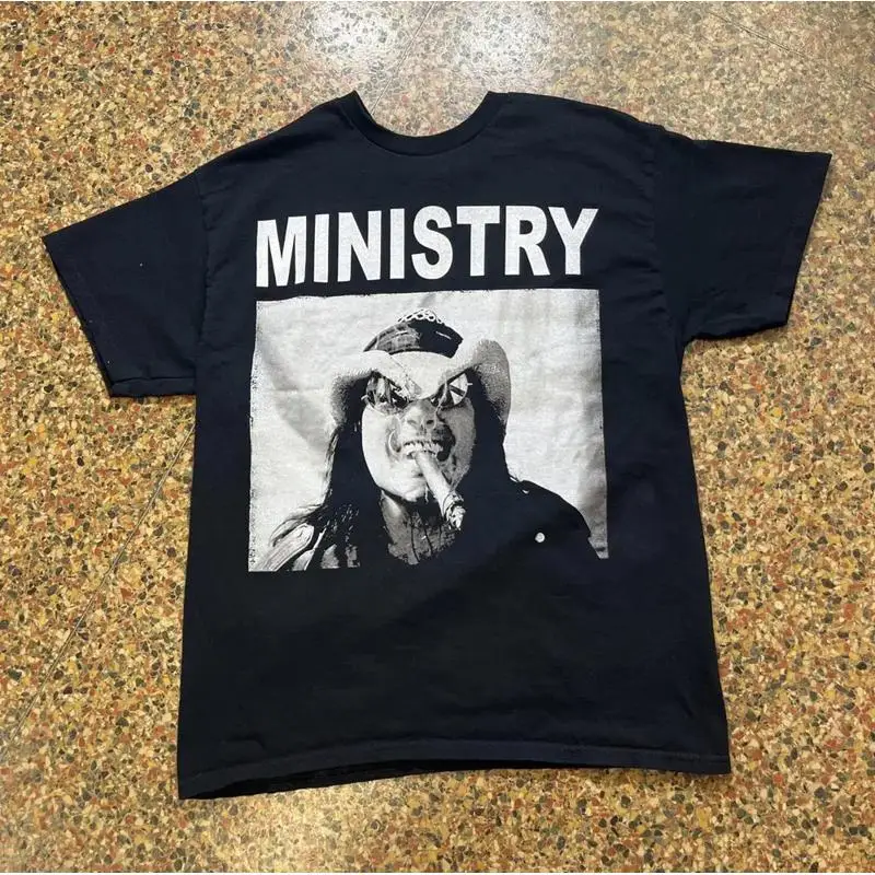 

Футболка группы Ministry черная Футболка унисекс Все размеры S-5Xl K645