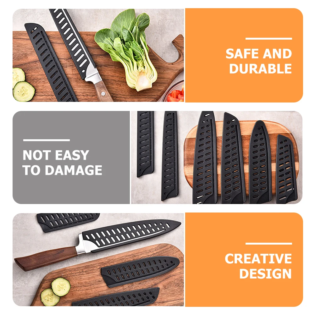 

6 Pcs Kitchen Knife Protectors Plastic Cover Chef Cooking Gadgets Safe Protective Sleeve