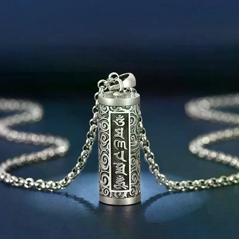 1PC Copper Plating Silver Pill Case Holder Pill Box Waterproof Cylinder Urn Pendant Memorial Necklace Jewelry