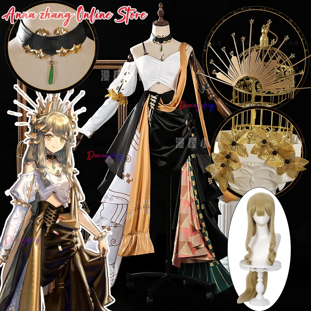 

Muelsyse Cosplay Game Arknights 코스프레 의상 Muelsyse New Skin Long Dress Wig Shoe Suits Halloween Women Uniform For Role-playing
