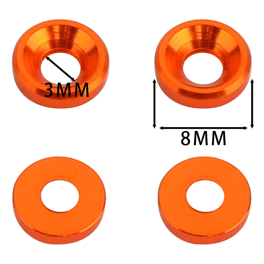 Multicolor Aluminum Washers M3 Countersunk Flat Screw Gaskets For RC Car Truck Buggy FPV Drone Model Upgrade Hardware