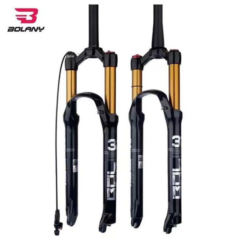 

Bolany MTB Air Fork Suspension Air Shock absorption 26 27.5 29 inch Manual Remote Magnesium alloy Straight Tapered Locked Front