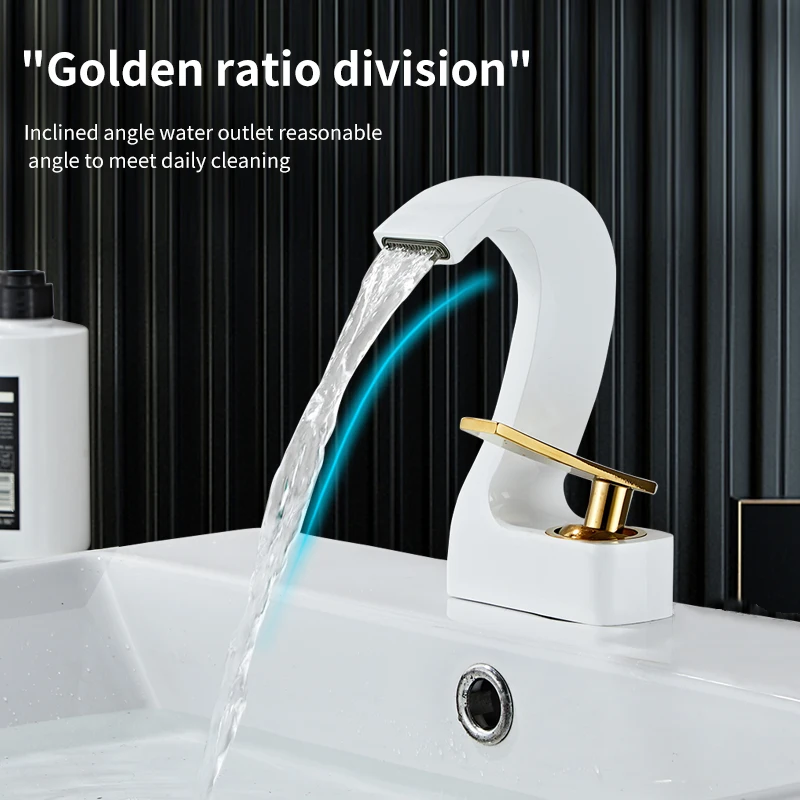 Silver/Black/Grey/Gold/White/Black Gold/Platinum Bathroom Hot and Cold Faucet, Wash Basin, Swan Basin Faucet