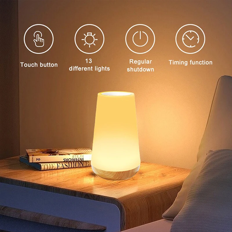 Xiaomi Bedside Lamp 13 Color Changing Night Light Remote Control USB Rechargeable RGB Dimmable Lamp Portable Table Bedside Lamp