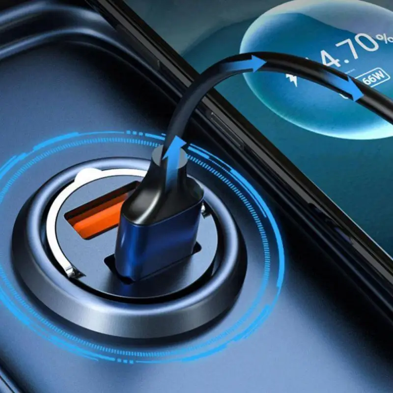 شاحن USB للسيارة شحن فائق USB-A USB-C ولاعة السجائر محول شاحن الهاتف لـ