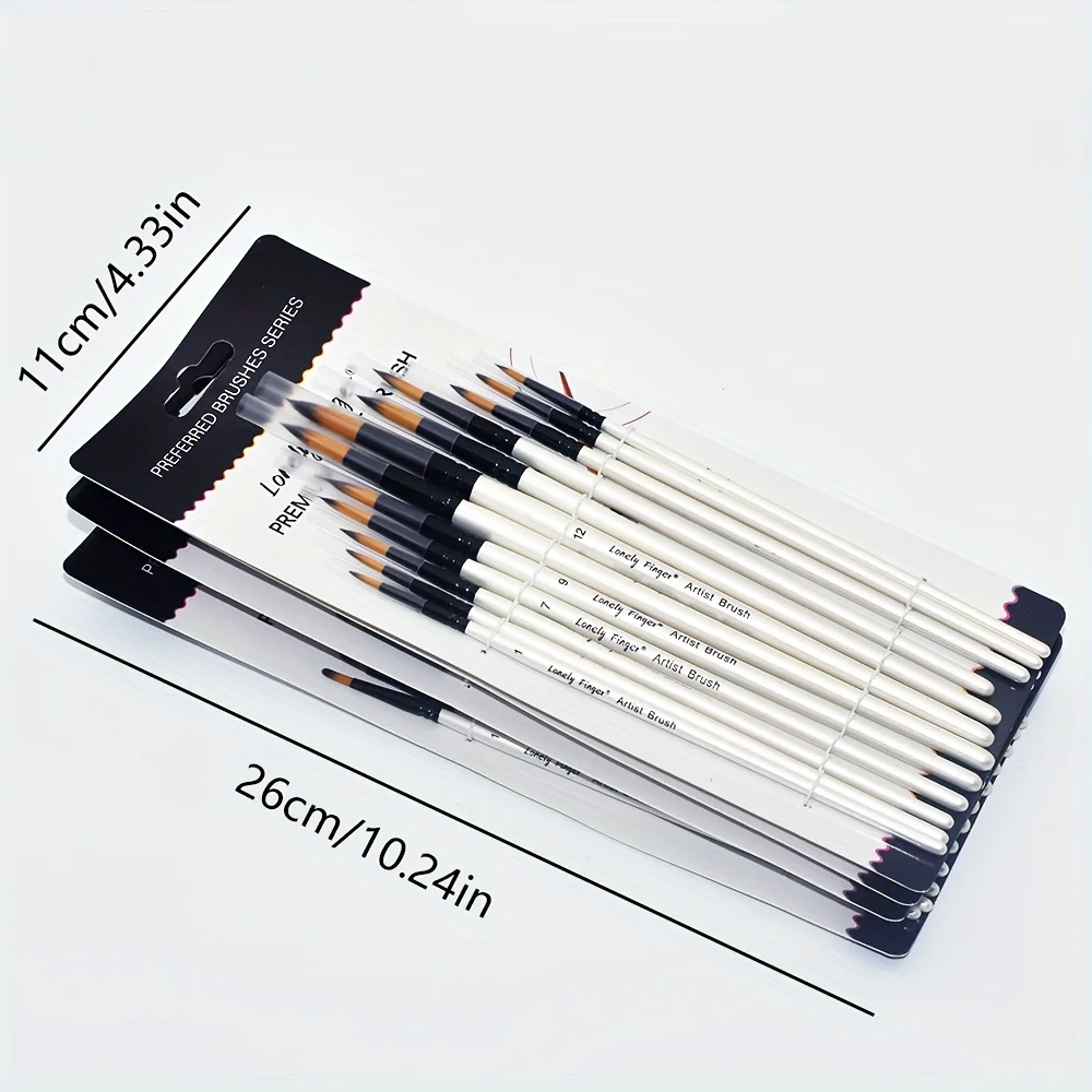 12/48pcs Professional Artist Paint Brush Set Include Round Filbert Flat Angle Fine Detail Brushes Premium Nylon Brush for Paint