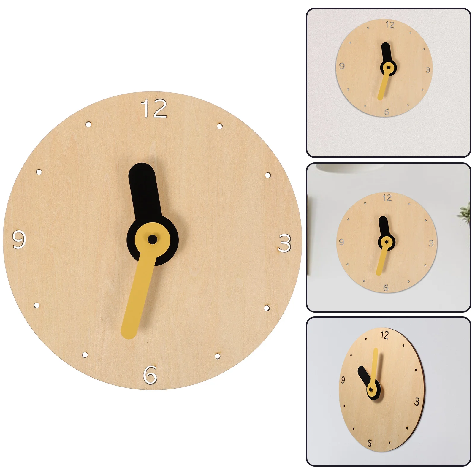 

Round Wooden Wall Clock Nordic Style Silent Bedroom Living Room Decorative Hanging Mute Non Ticking Clock Unique Wall Clocks