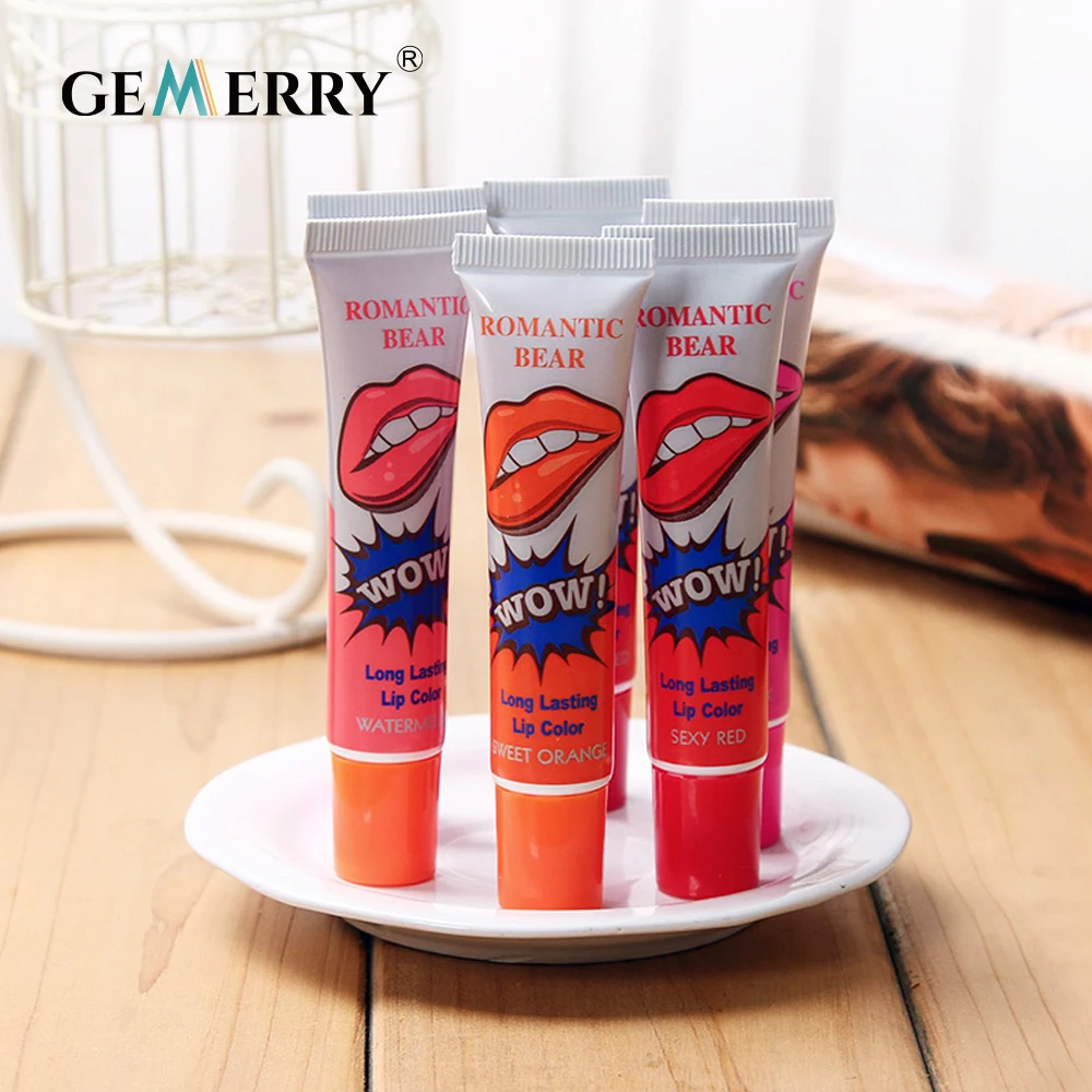 1pc Sexy Red Liquid Lipstick Longlasting Lip Gloss Mask Base Waterproof Moisturizer Makeup Peel Off Lipgloss Cosmetics 6 Colors