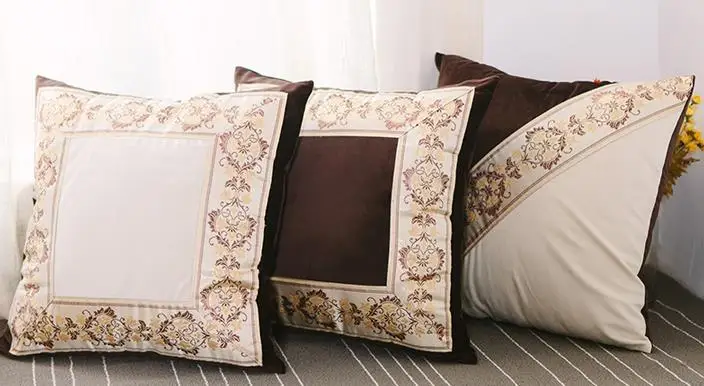 40/45/50/55/60cm blue/brown jacquard  velvet pillowcase cushion cover sofa vintage lumbar pillow case backrest