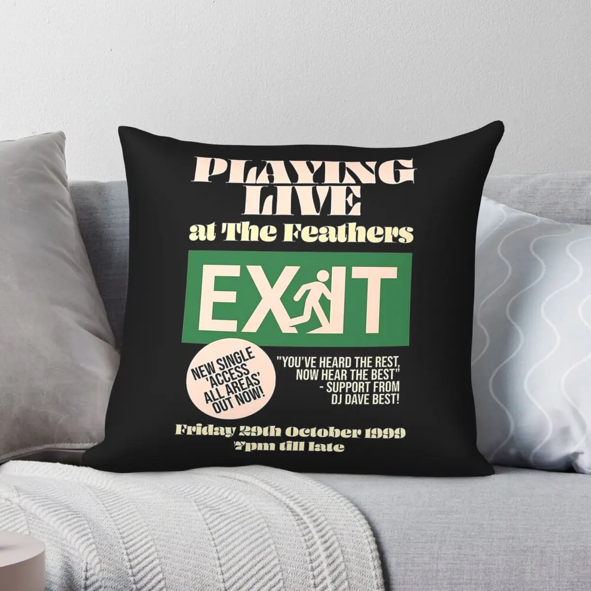 Royal Family Exit Access Gig Square Pillowcase Polyester Linen Velvet Creative Zip Decor Pillow Case Bed Cushion Case