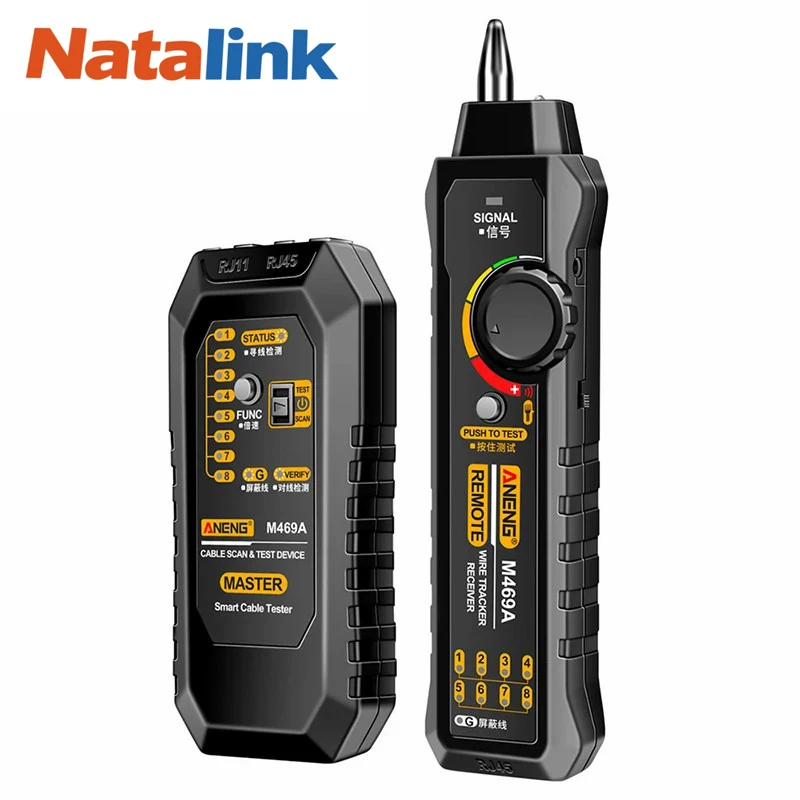 Natalink Wire Tester RJ45 RJ11 Cable Tracker Line Finder Multifunction Wire Tracker Ethernet LAN Network Cat5 Cat6 with Earphone