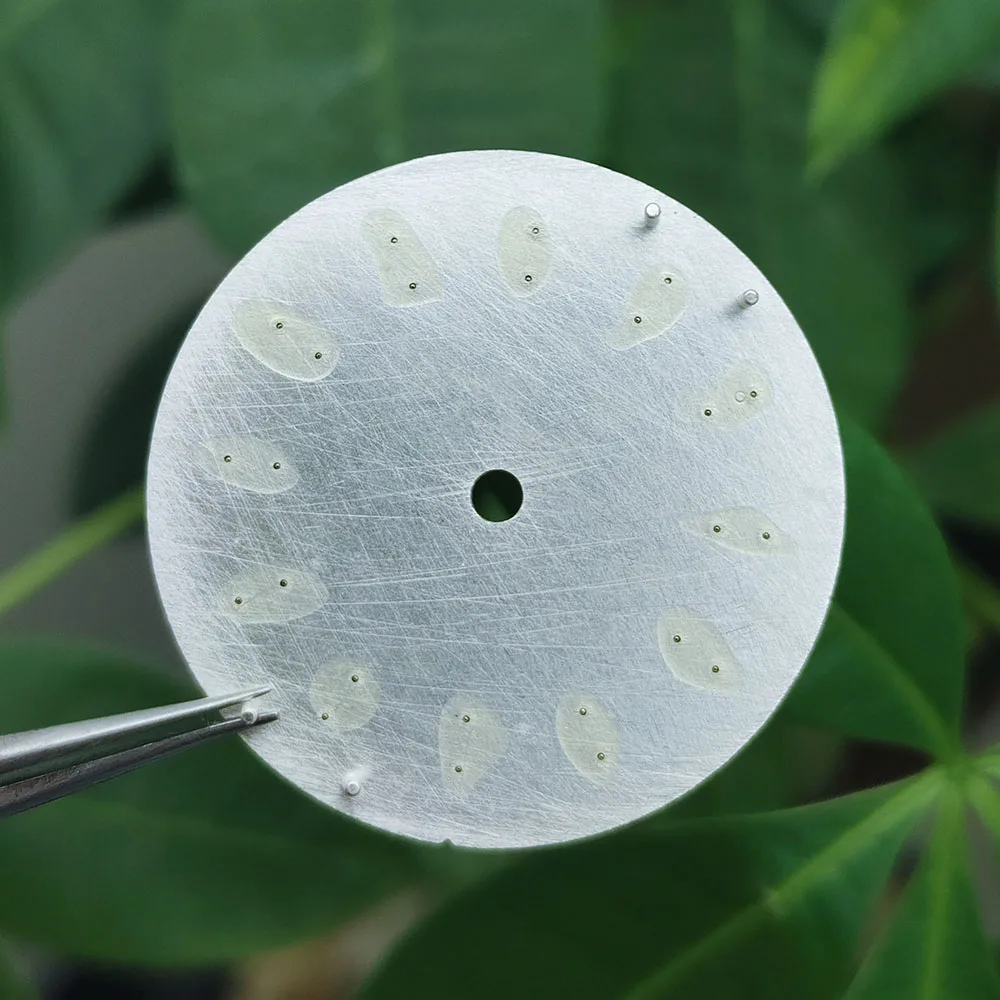 High quality custom dial NH35 Dial NH36 dial 28.5mm green luminous for NH35/NH36 movement watch accessories