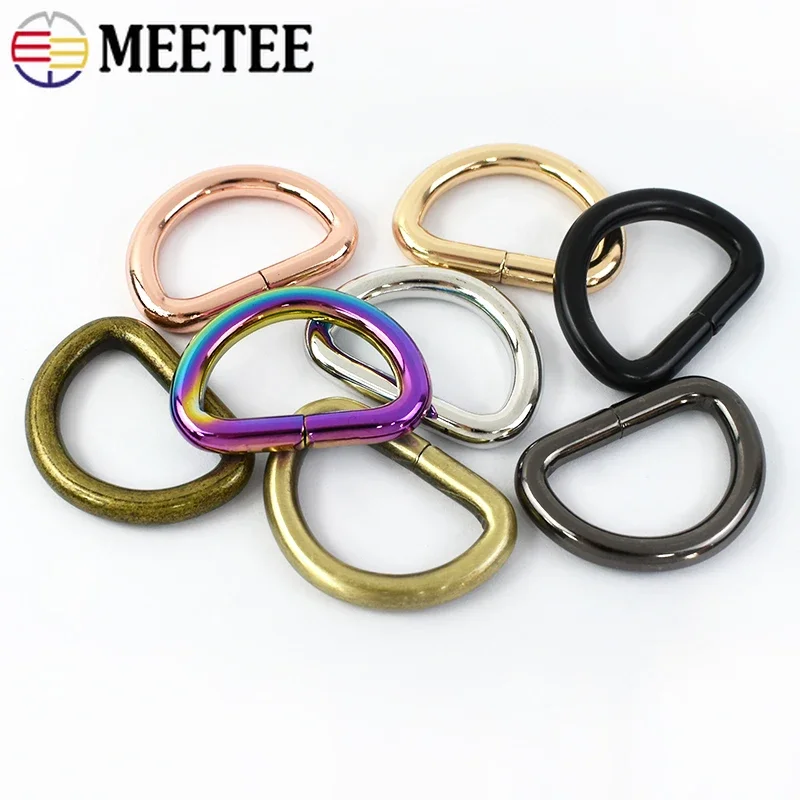 20Pcs 13-50mm Metal D Ring Buckles Webbing Backpack Belt Buckle Bag Clasp Leather Craft Clothes Handbag Strap Hook Clasps