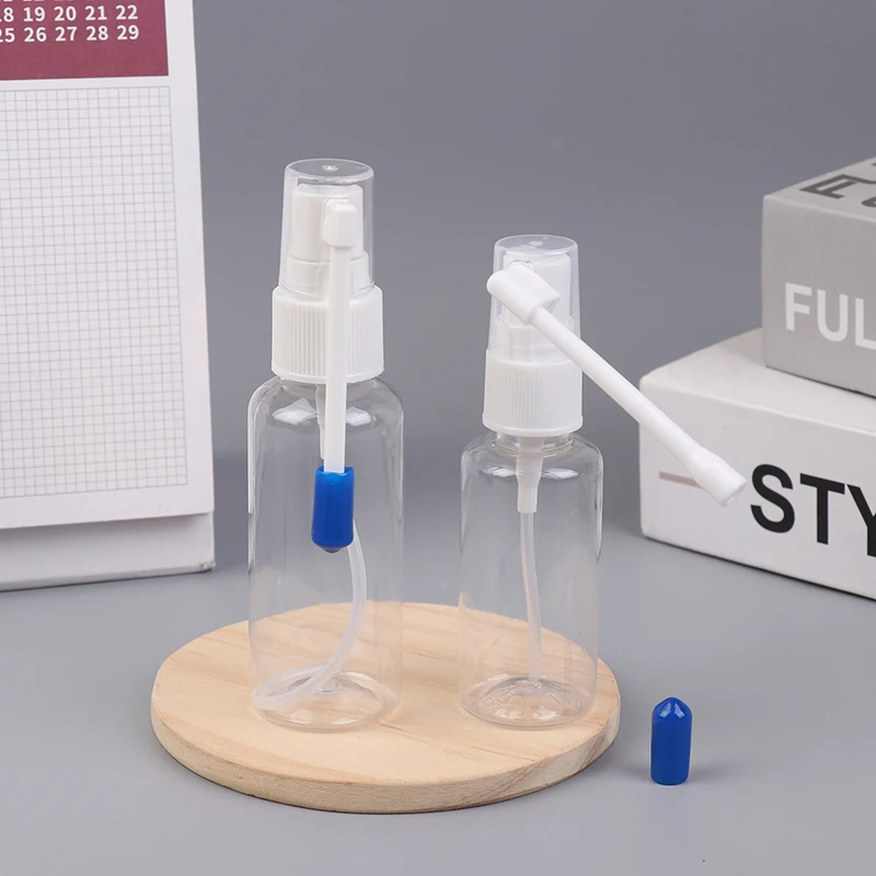 10ml-50ml Empty PE Nasal Spray Bottles Pump Sprayer Mist Nose Refillable Small Rotation Mist Spray Bottles