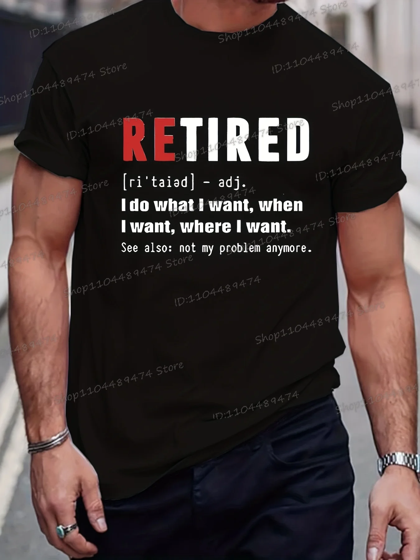 

Funny Retired Slogan Pattern Print Men's T-shirt Graphic Tee Men's Summer Clothes Men's Outfits Breathable